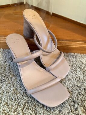 a new day Tan Strappy Block Heel Sandals